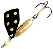 Black with Yellow Dots Stream-A-Lure